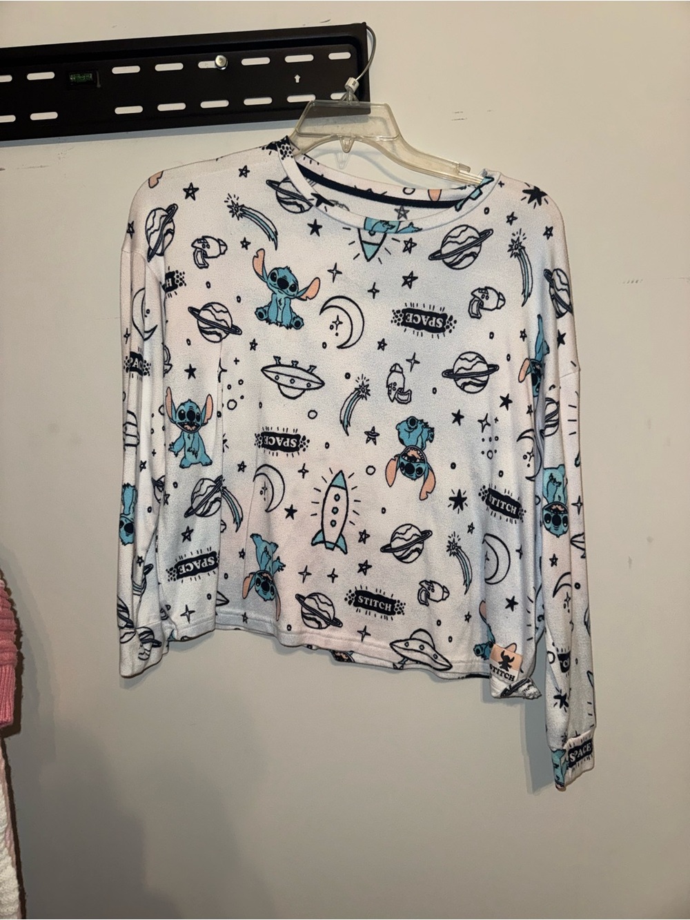 Disney White and Teal Lilo & Stitch Graphic Sleep Top